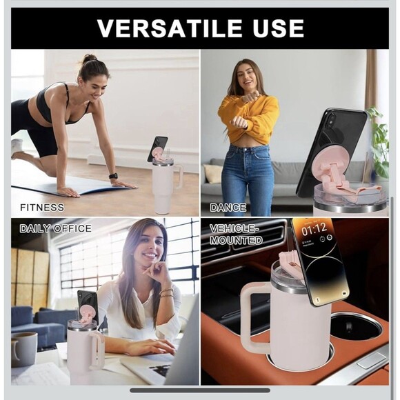 Stanley 40oz Tumbler Magnetic Phone Holder, Rotatable, MagSafe Compatible Pink - Picture 7 of 7